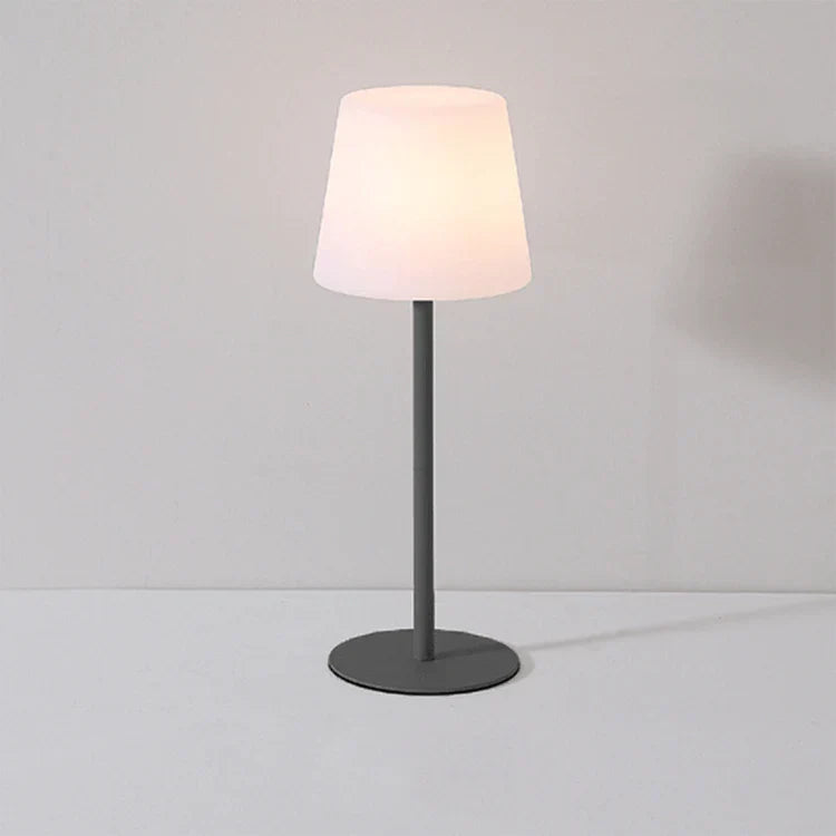 LumoWappen: Kabellose LED-Tischlampe mit Geschwungenem Rahmen