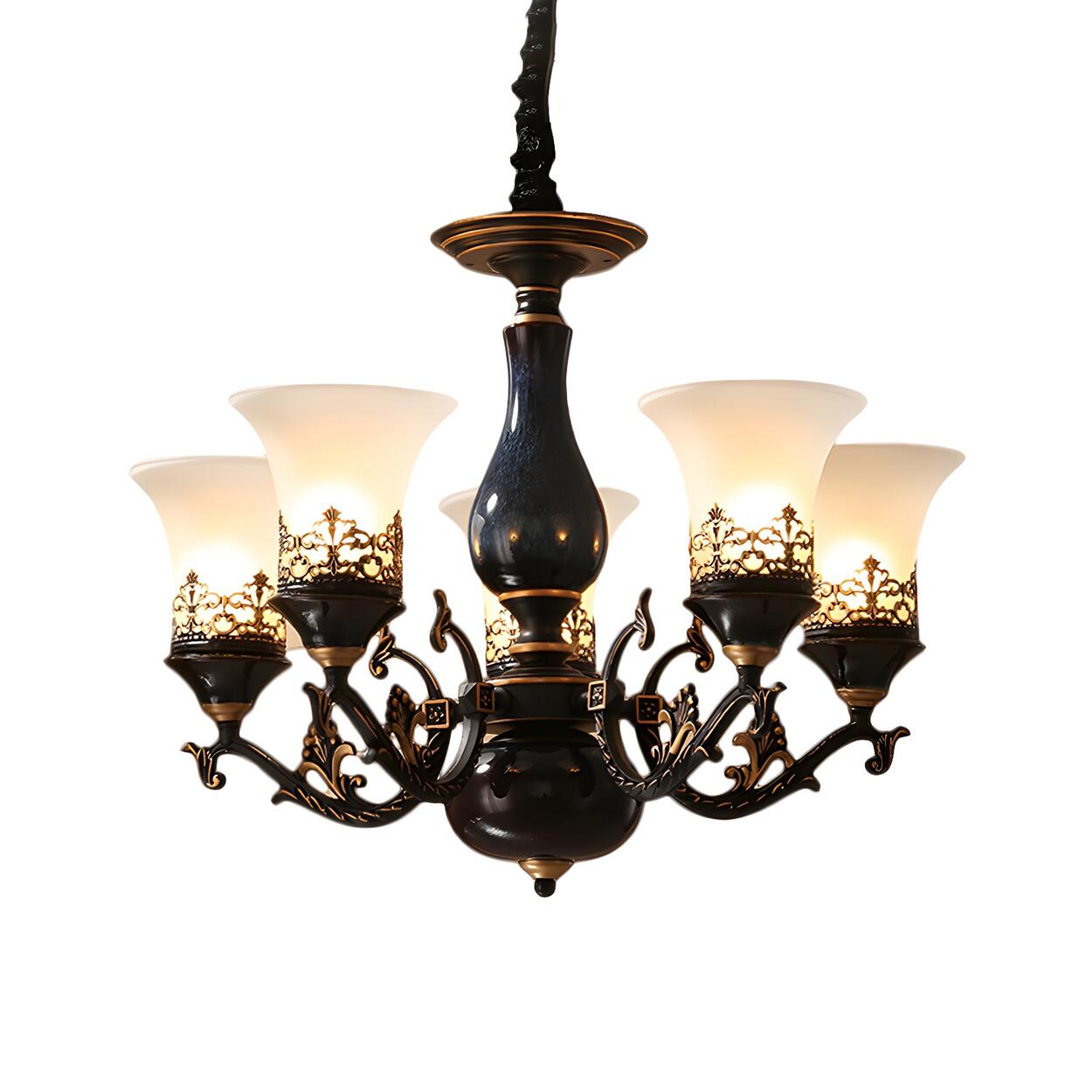 Weinlese Wohnzimmer-Kronleuchter mit Glockenform