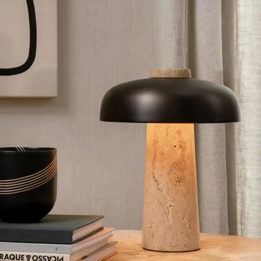 TerraLicht:  Natürliche Tischlampe Aus Travertinstein