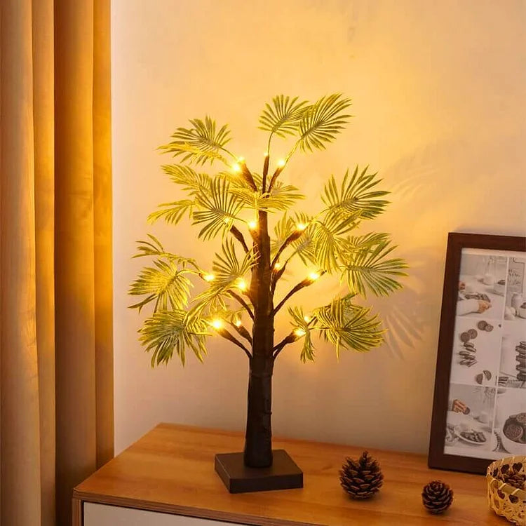 PalmenGlanz: Strahlende LED-Lichter in Palmenblatt-Optik