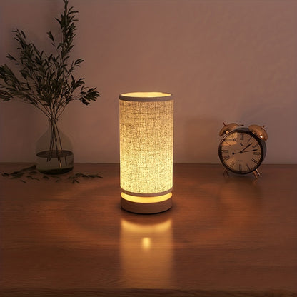 Minimalistische Nachttischlampe aus Holz