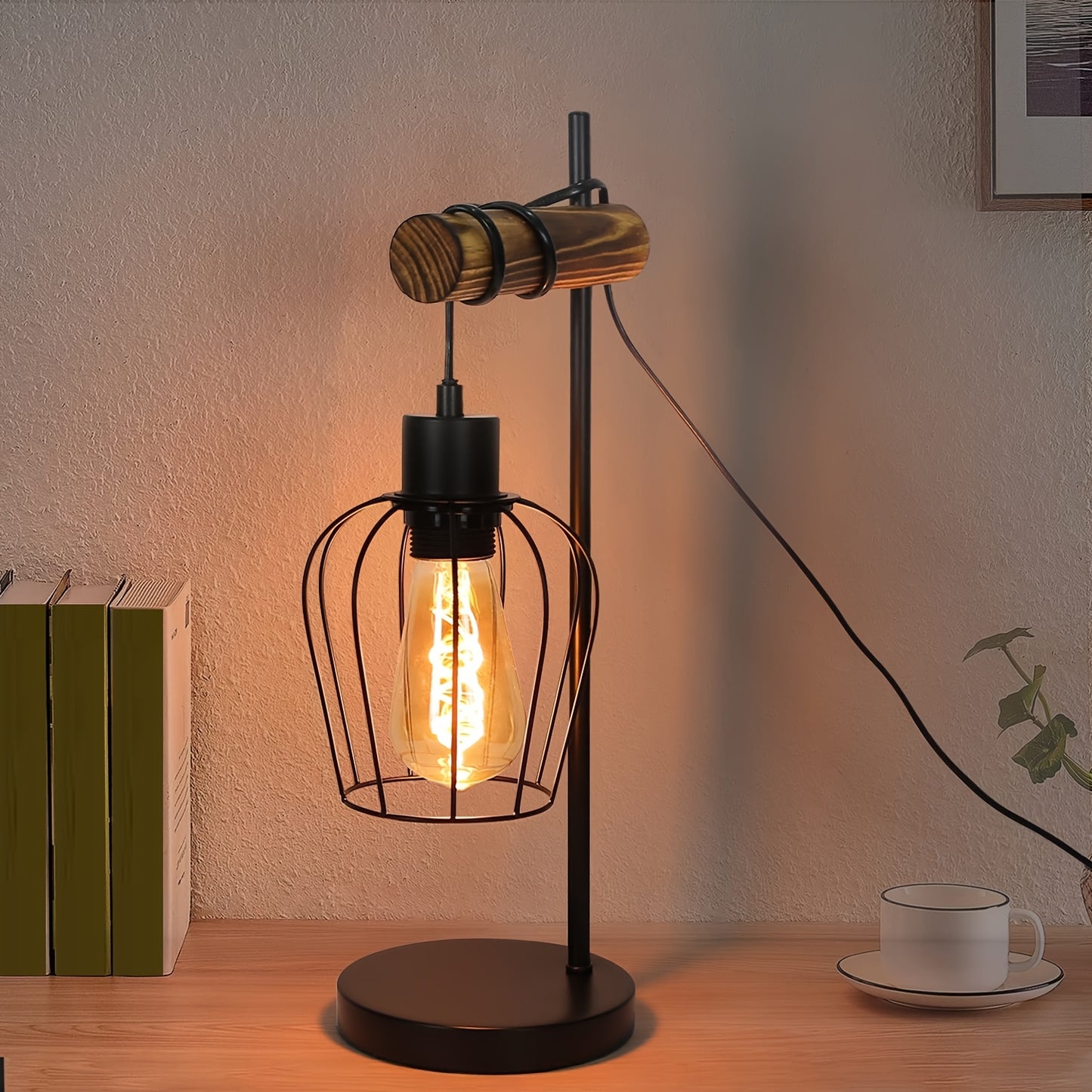 Rustikale Industrielle Nachttischlampe