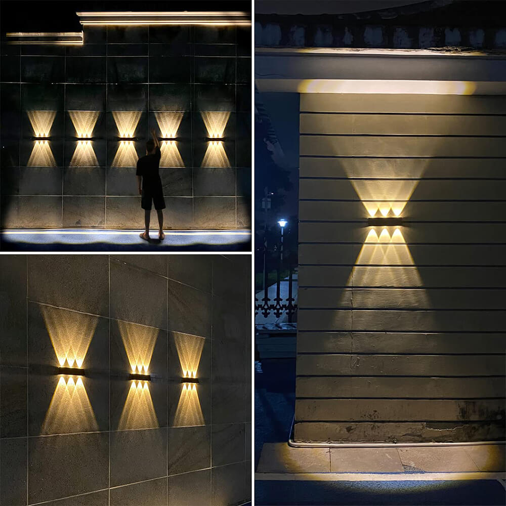 SolarStrahl: Solar-Wandleuchte mit Up & Down Licht für Außenbereiche