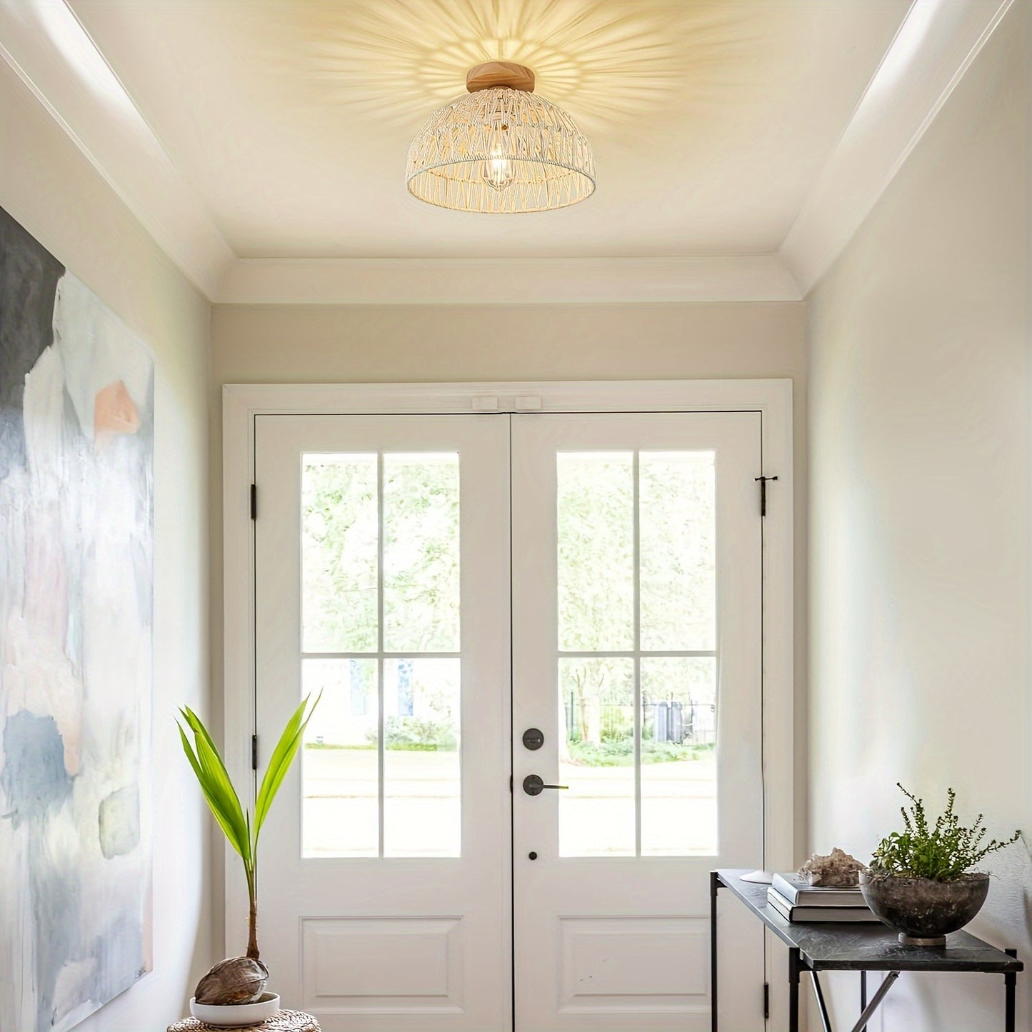 Boho Inspirierte Halbbündige Deckenleuchte