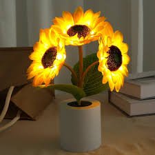 Funkelnde Sonnenblumen-LED-Tischlampe