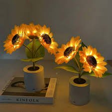 Funkelnde Sonnenblumen-LED-Tischlampe
