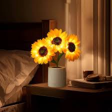 Funkelnde Sonnenblumen-LED-Tischlampe