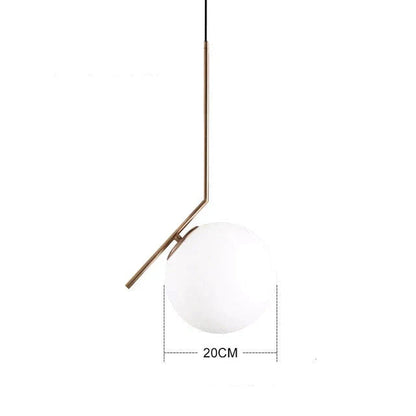 Moderne Pendelleuchte mit Glaskugel