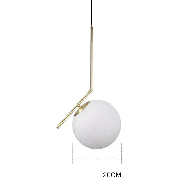 Moderne Pendelleuchte mit Glaskugel
