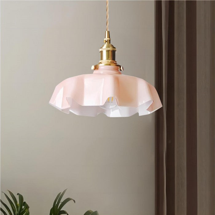 Retro-Pendelleuchten mit Blumenmuster