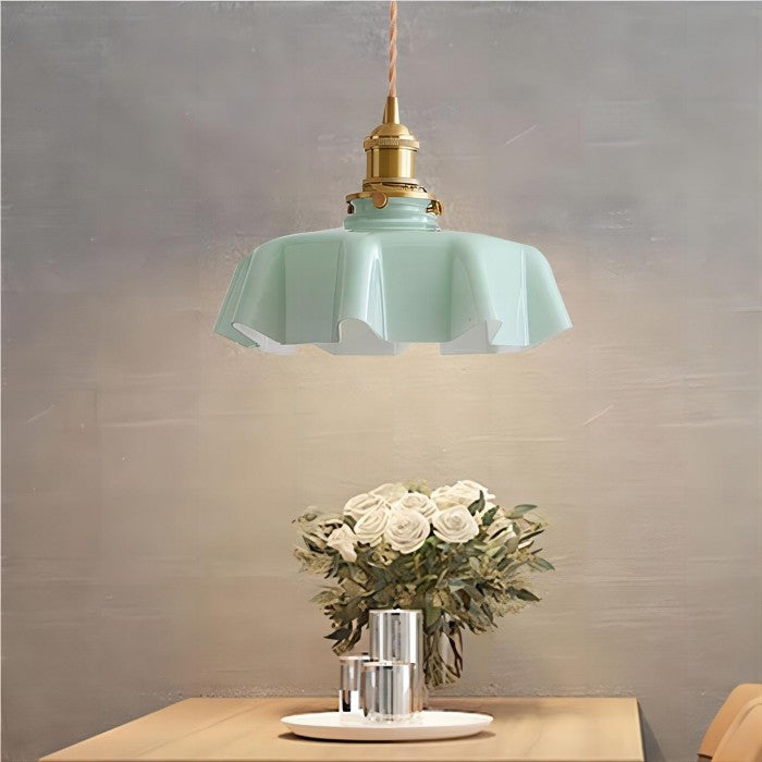 Retro-Pendelleuchten mit Blumenmuster