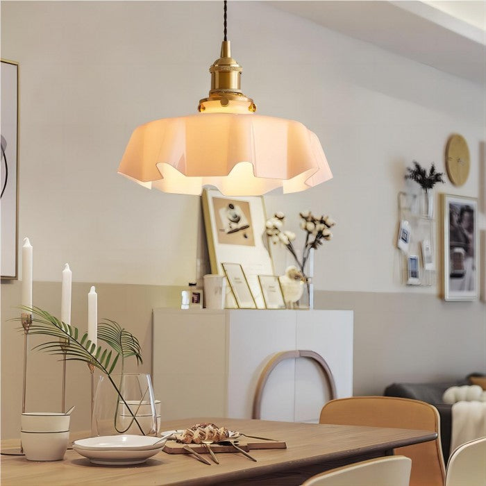 Retro-Pendelleuchten mit Blumenmuster