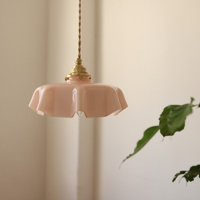 Retro-Pendelleuchten mit Blumenmuster