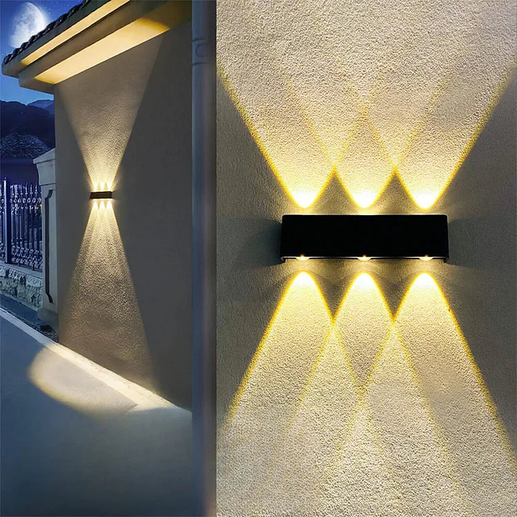SolarStrahl: Solar-Wandleuchte mit Up & Down Licht für Außenbereiche