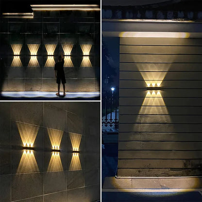 SolarStrahl: Solar-Wandleuchte mit Up & Down Licht für Außenbereiche
