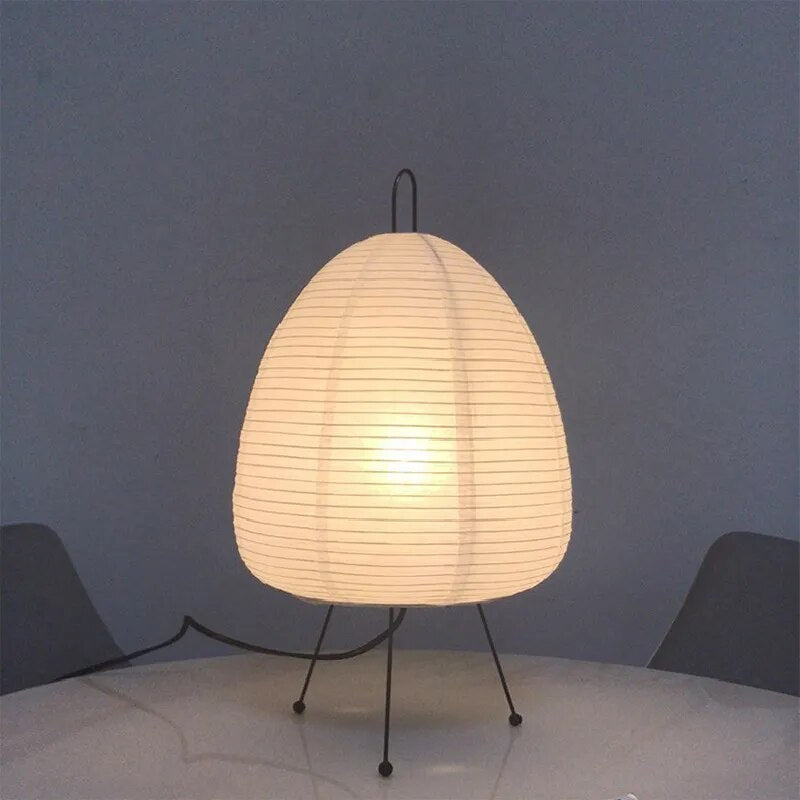 HikariReichsapfel: Reispapier-Tischlampe mit Sanftem, Warmem Schein