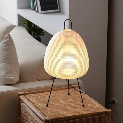 HikariReichsapfel: Reispapier-Tischlampe mit Sanftem, Warmem Schein
